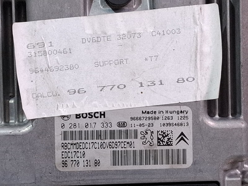 Recambio de centralita motor para peugeot 308 referencia OEM IAM 9677013180 0281017333  