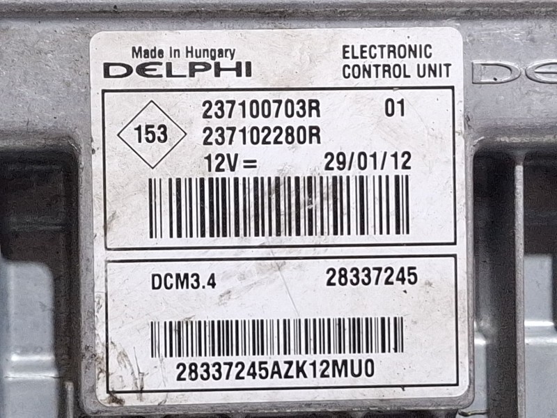 Recambio de centralita motor para dacia sandero referencia OEM IAM 237100703R / 237102280R  