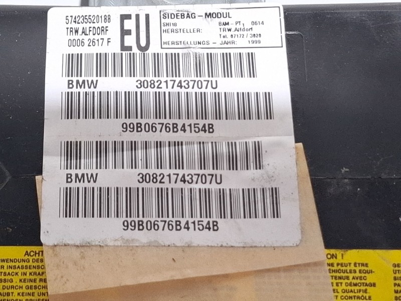 Recambio de airbag delantero izquierdo para bmw 318 referencia OEM IAM 30821743707U  