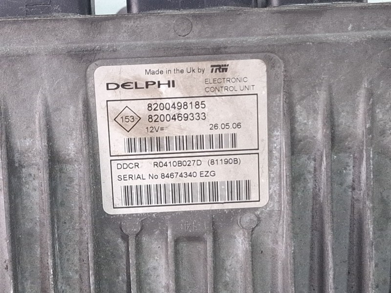 Recambio de centralita motor para renault kangoo referencia OEM IAM 8200498185 / 8200469333  