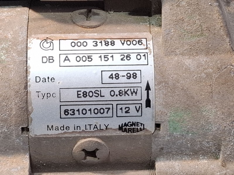 Recambio de motor arranque para smart micro compact car mc 01 referencia OEM IAM 0003188 / A0051512601  