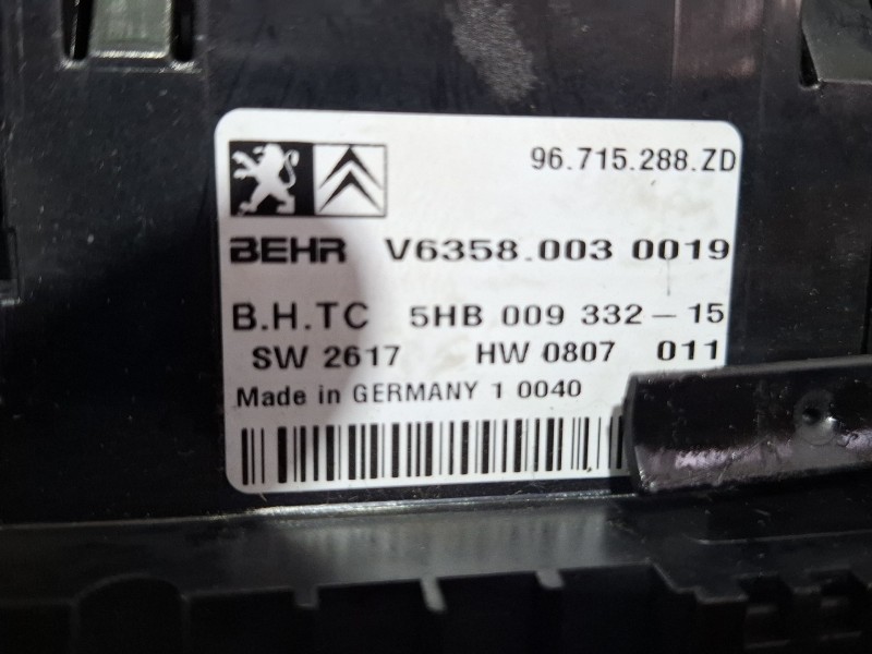 Recambio de mando climatizador para citroën c5 iii (rd_) 2.0 hdi 165 referencia OEM IAM 96715288ZD / 78858110  