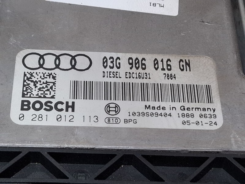Recambio de centralita motor para audi a4 8e 2.0 tdi 6v03 referencia OEM IAM 03G906016GN / 0281012113  