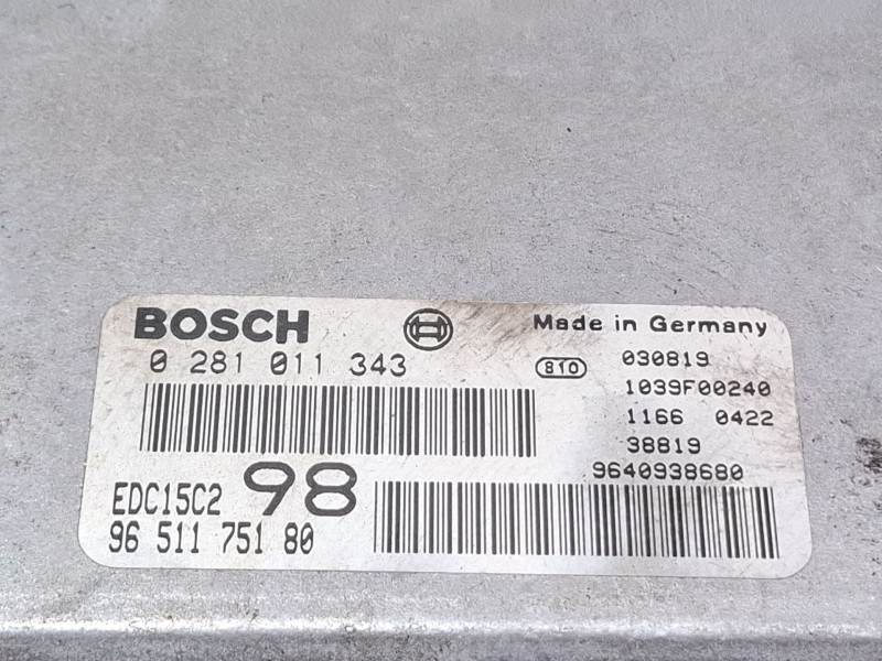 Recambio de centralita motor para citroën jumpy referencia OEM IAM 0281011343 / 9651175180  