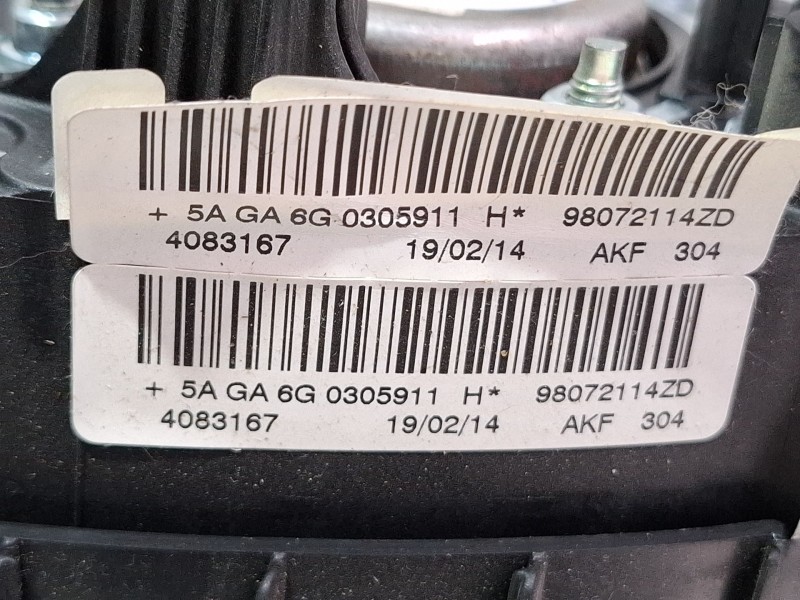 Recambio de airbag de volante para peugeot 2008 act 1.6 hdi referencia OEM IAM 98072114ZD  