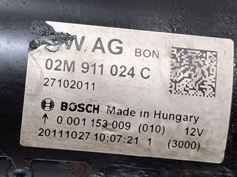 Recambio de motor arranque para audi a1 (8x1, 8xk) 2.0 tdi referencia OEM IAM 0001153009 / 02M911024C  