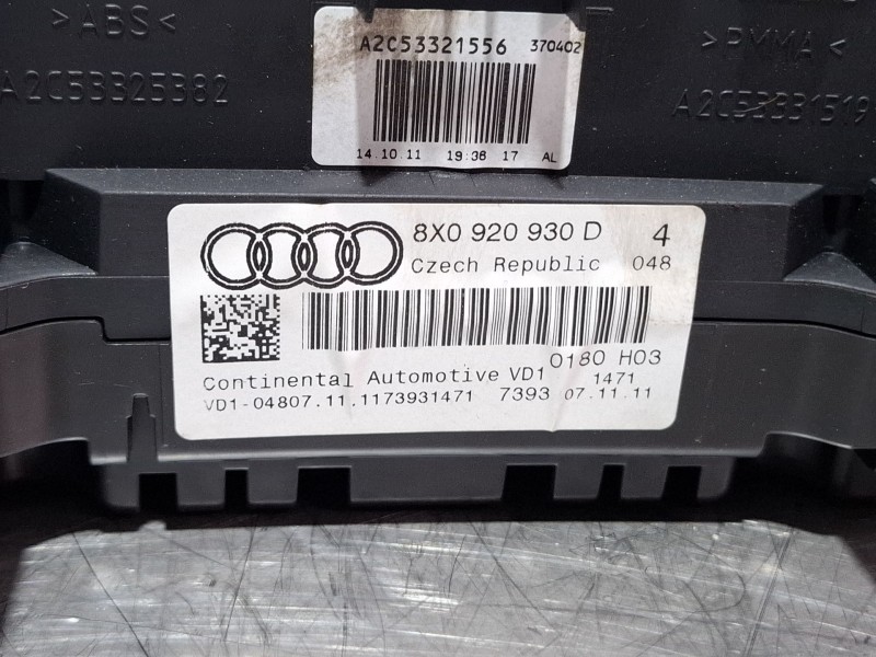 Recambio de cuenta kilometros para audi a1 (8x1, 8xk) 2.0 tdi referencia OEM IAM 8X0920930D  