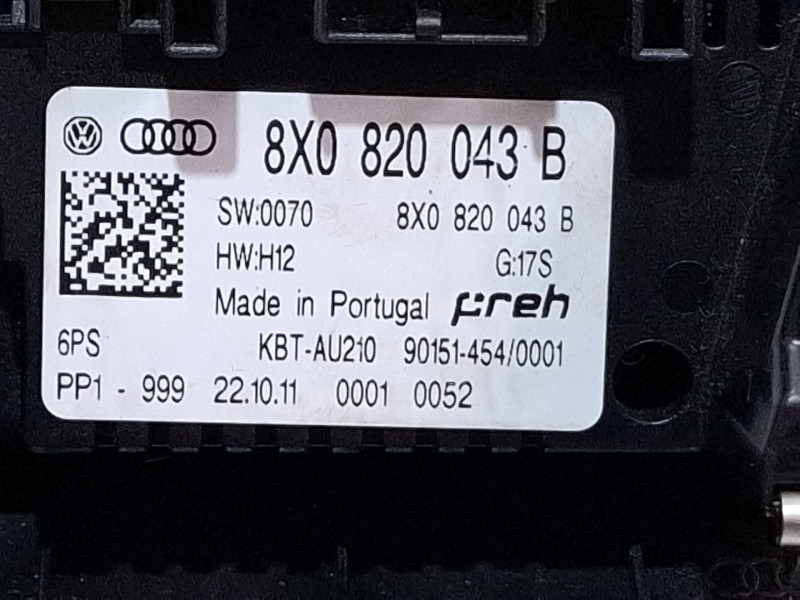 Recambio de mando calefaccion aire acondicionado para audi a1 (8x1, 8xk) 2.0 tdi referencia OEM IAM 8X0820043B  
