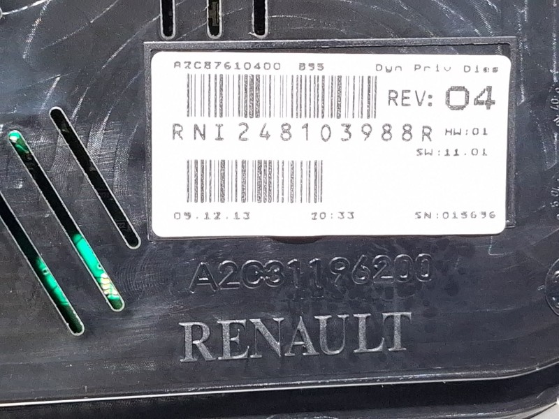 Recambio de cuenta kilometros para renault megane iii hatchback (bz0/1_, b3_) 1.5 dci (bz1g, bz1w, bz0r) referencia OEM IAM A203