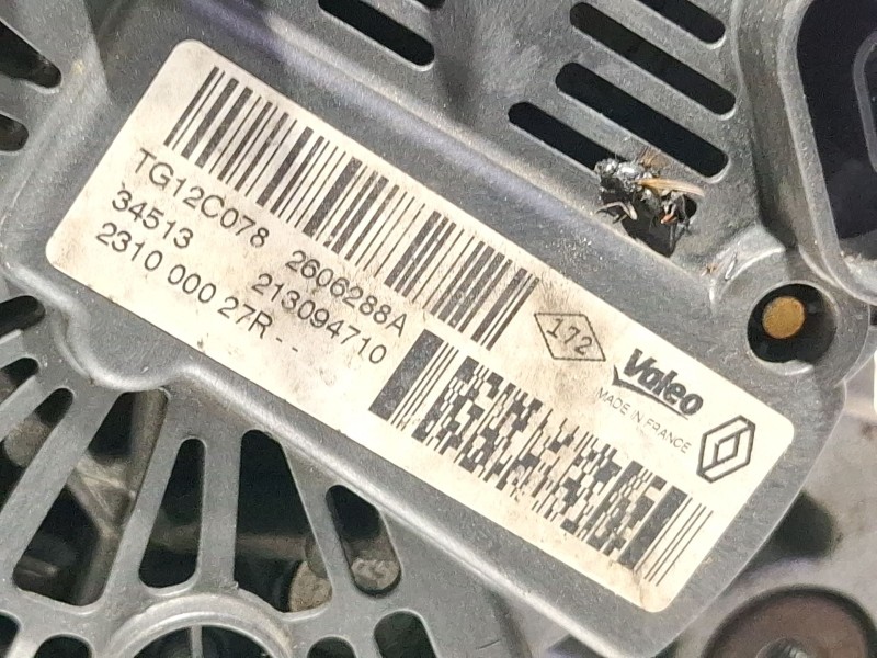 Recambio de alternador para renault megane iii hatchback (bz0/1_, b3_) 1.5 dci (bz1g, bz1w, bz0r) referencia OEM IAM 231000027R 