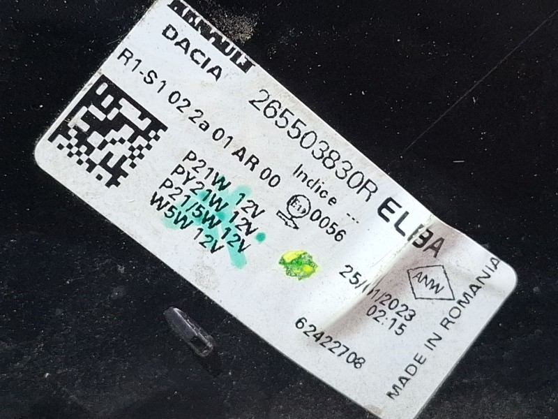 Recambio de piloto trasero derecho para dacia sandero iii 1.0 tce 90 referencia OEM IAM 265503830R  