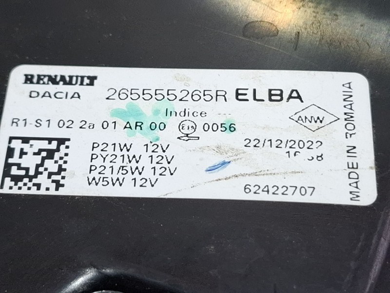 Recambio de piloto trasero izquierdo para dacia sandero iii 1.0 tce 90 referencia OEM IAM 265555265R  