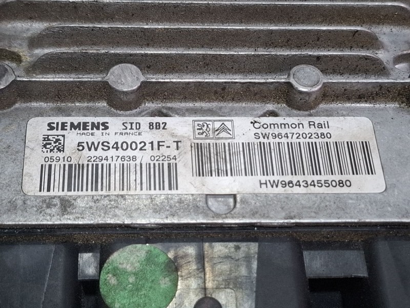 Recambio de centralita motor para citroën c3 referencia OEM IAM 5WS40021F-T  