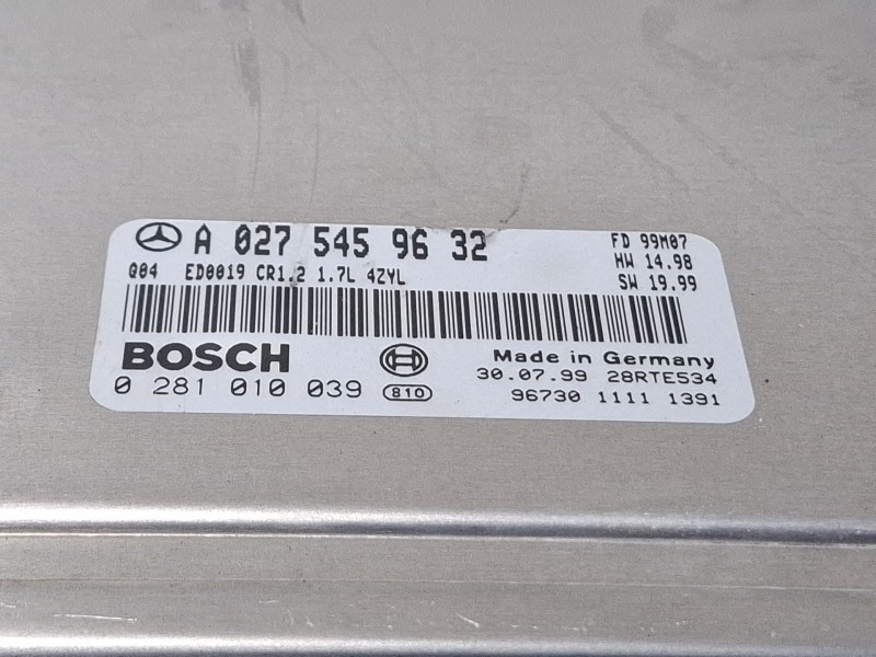 Recambio de centralita motor para daimler chrysler a 170 cdi referencia OEM IAM A0275459632 / 0281010039  