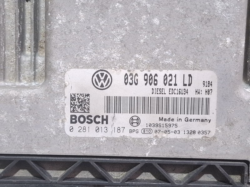 Recambio de centralita motor para skoda octavia ii (1z3) 2.0 tdi 16v referencia OEM IAM 03G906021LD / 0281013187  