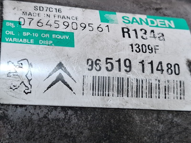 Recambio de compresor aire acondicionado para peugeot 308 referencia OEM IAM 9651911480  