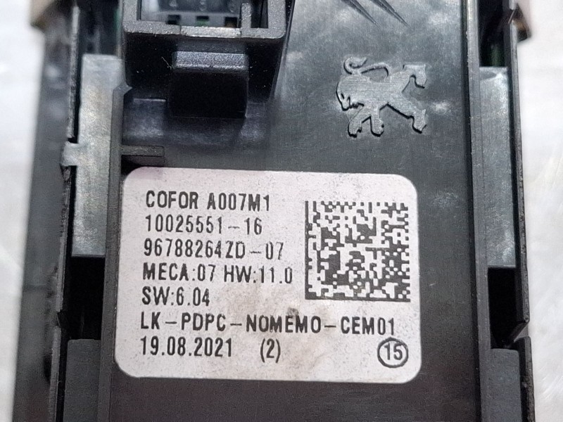 Recambio de mando elevalunas delantero izquierdo para peugeot 2008 i (cu_) 1.2 thp 130 / puretech 130 referencia OEM IAM 9678826
