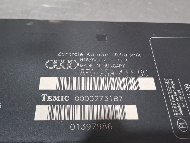 Recambio de modulo confort para audi a4 b6 (8e2) 2.5 tdi quattro referencia OEM IAM 8E0959433BC  