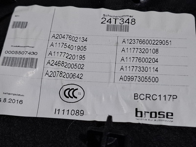 Recambio de elevalunas trasero izquierdo para mercedes-benz cla 200 d referencia OEM IAM A1175401905  