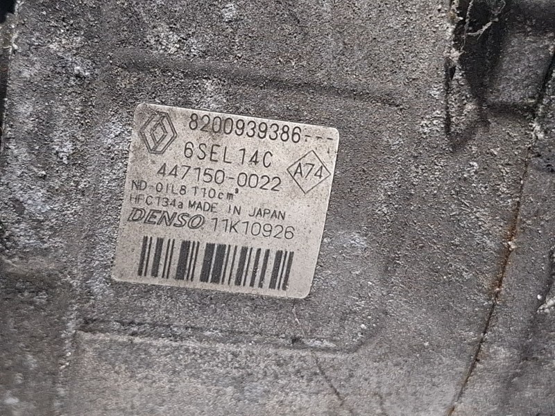 Recambio de compresor aire acondicionado para renault megane referencia OEM IAM 8200939386 / 4471500022 / 6SEL14C  