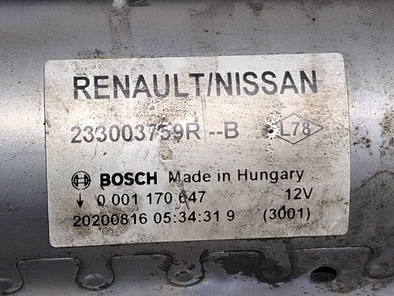 Recambio de motor arranque para dacia lodgy (js_) 1.5 blue dci 115 (jsjt) referencia OEM IAM 233003759R / 0001170647  