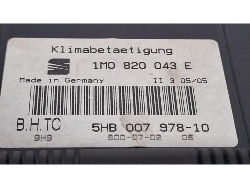 Recambio de mando climatizador para seat leon referencia OEM IAM 1m0820043e  