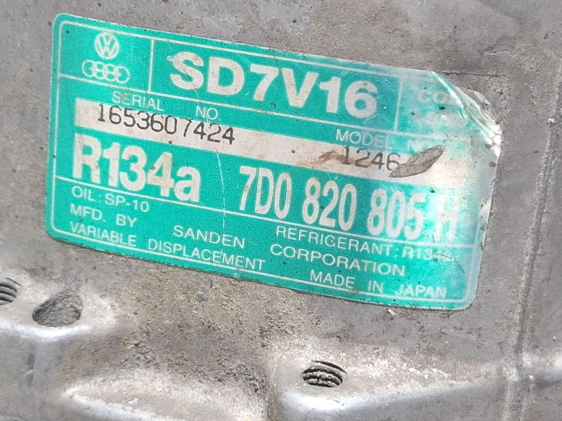 Recambio de compresor aire acondicionado para volkswagen lt35 referencia OEM IAM 7D0820805H / SD7V16  