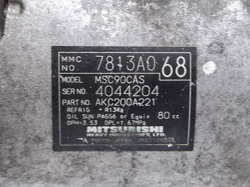 Recambio de compresor aire acondicionado para mitsubishi outlander referencia OEM IAM 7813A068  