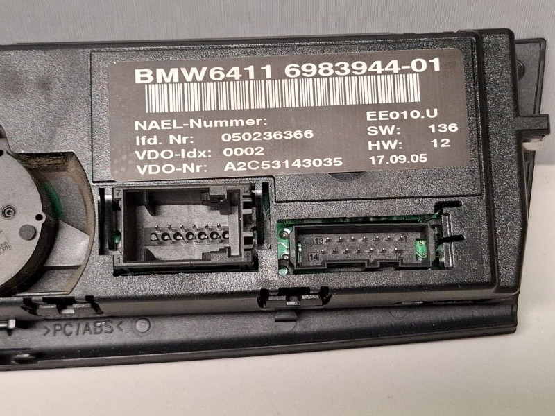 Recambio de mando climatizador para bmw 118d referencia OEM IAM BMW6411 / 698394401  