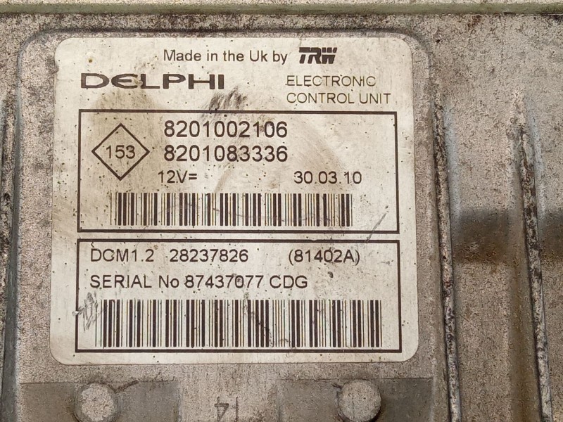 Recambio de centralita motor para dacia dacia 10.1 g techo lona referencia OEM IAM 8201002106  