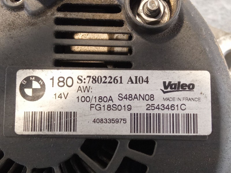 Recambio de alternador 180a, 12v para bmw 320d referencia OEM IAM S:7802261AI04 2543461C FG18S019