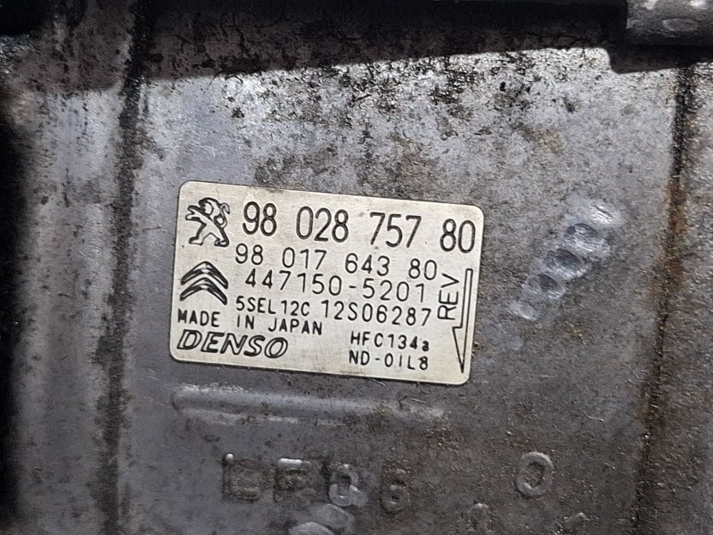 Recambio de compresor aire acondicionado para peugeot part tep act bhdi100 referencia OEM IAM 9802875780 / 447150-5201  
