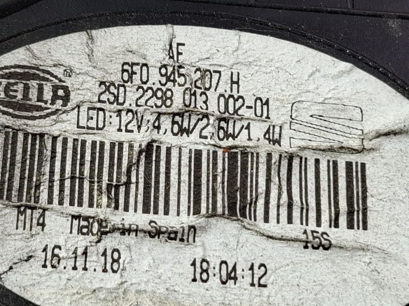 Recambio de piloto trasero izquierdo para seat ibiza referencia OEM IAM 6F0945207H  