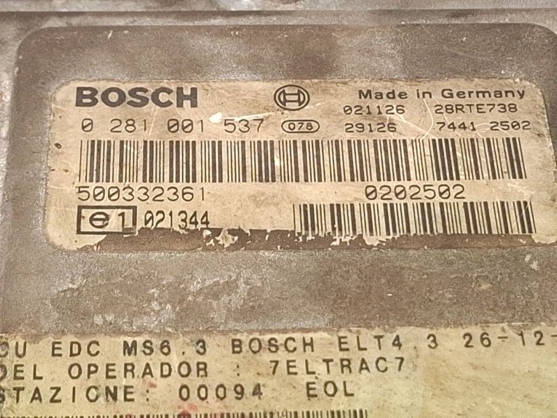 Recambio de centralita motor para iveco 35c12 2.3d 115cv referencia OEM IAM 0281001537  