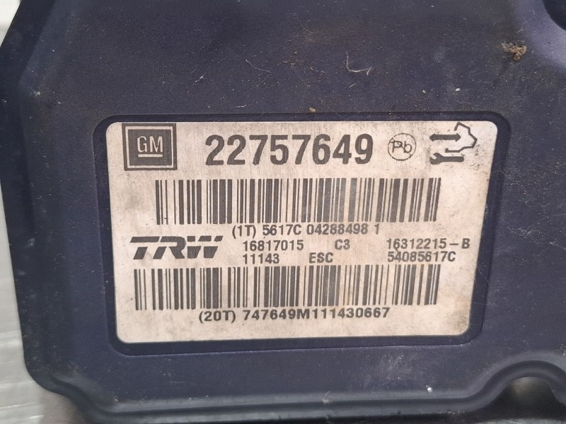 Recambio de modulo abs para opel insignia limousine hb referencia OEM IAM 22757649  