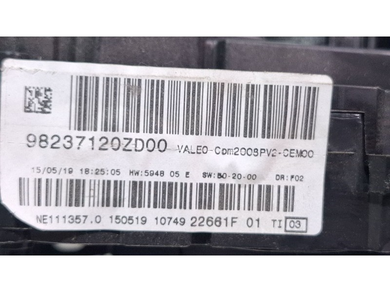 Recambio de mando multifuncion para peugeot 208 referencia OEM IAM 98237120ZD00  
