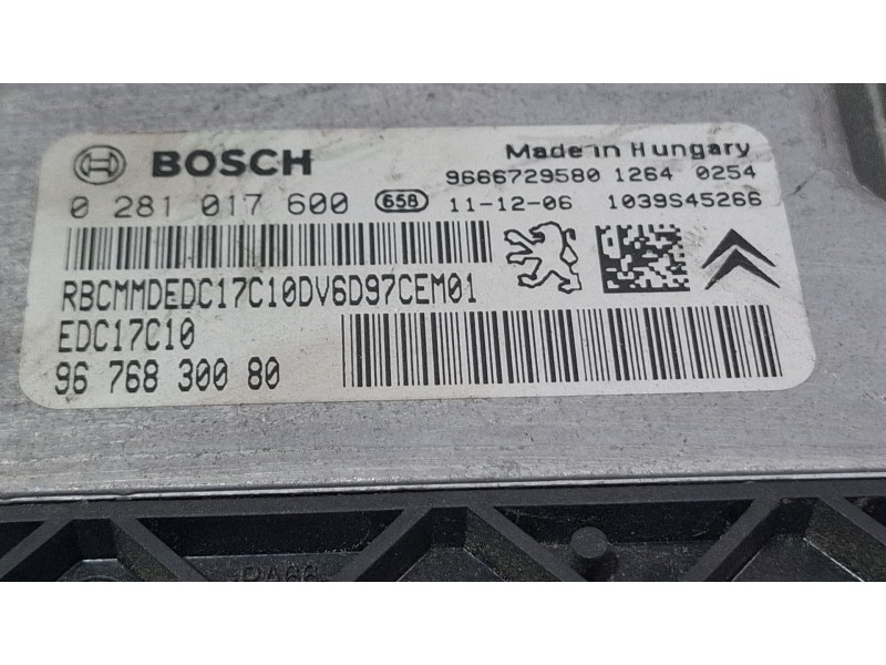 Recambio de centralita motor para citroën c3 referencia OEM IAM 9676830080 / 0281017600  