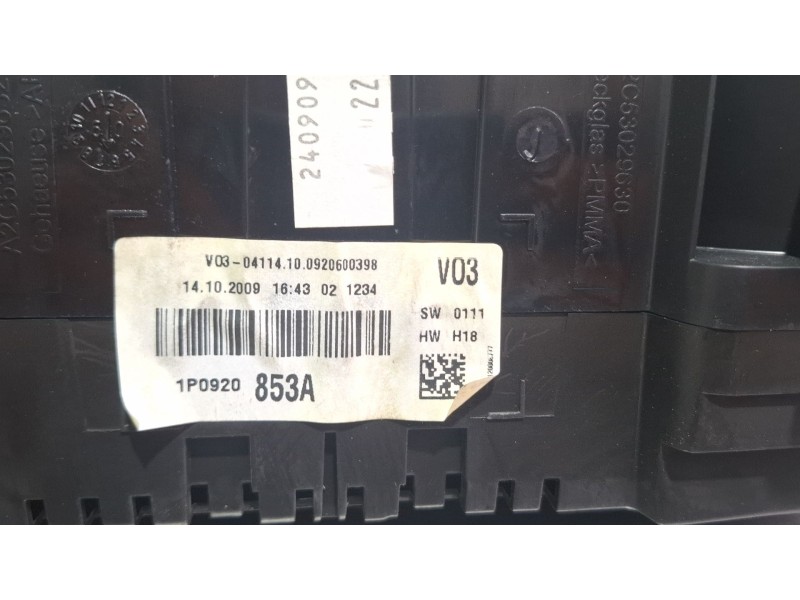 Recambio de cuenta kilometros para seat leon 1.6 referencia OEM IAM 1P0920853A  