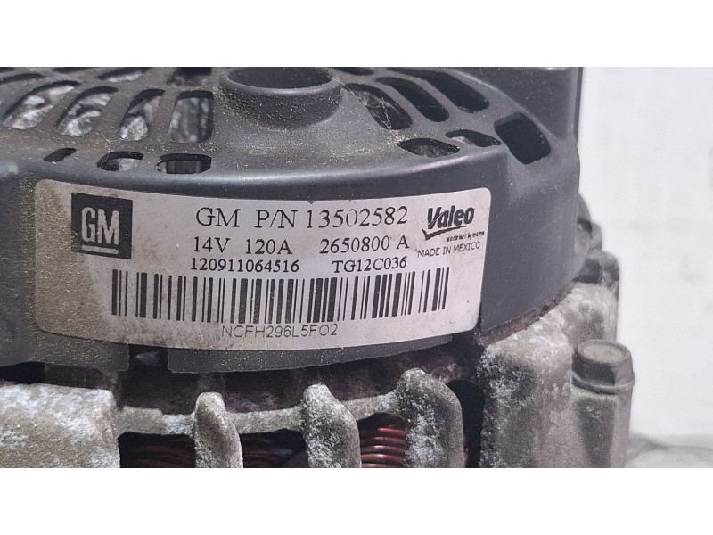 Recambio de alternador para opel astra referencia OEM IAM 13502582 / 2650800A  