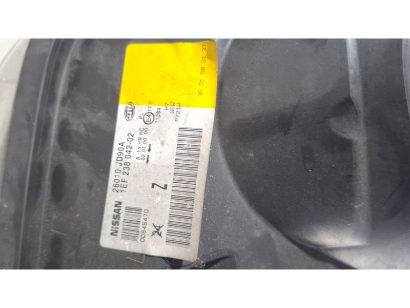 Recambio de faro delantero derecho para nissan qashqai referencia OEM IAM 26010JD90A  