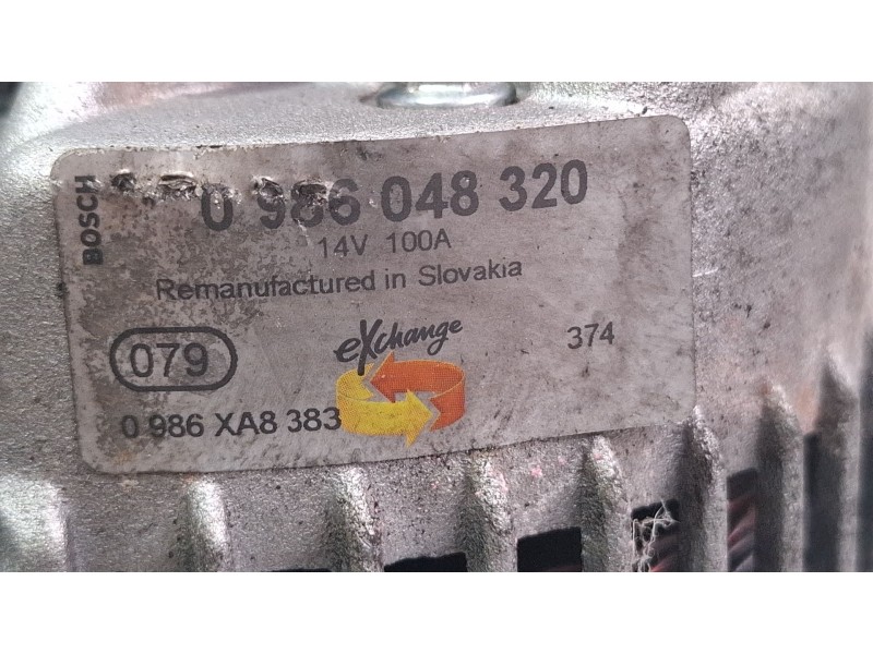 Recambio de alternador para opel astra referencia OEM IAM 0986048320  