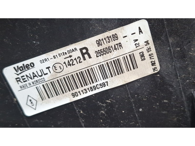 Recambio de piloto trasero derecho para dacia dacia sandero referencia OEM IAM 265506147R  