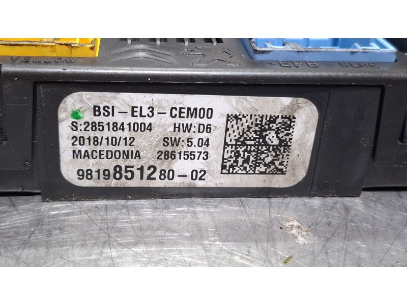 Recambio de caja reles / fusibles para peugeot 308 referencia OEM IAM 9819851280  