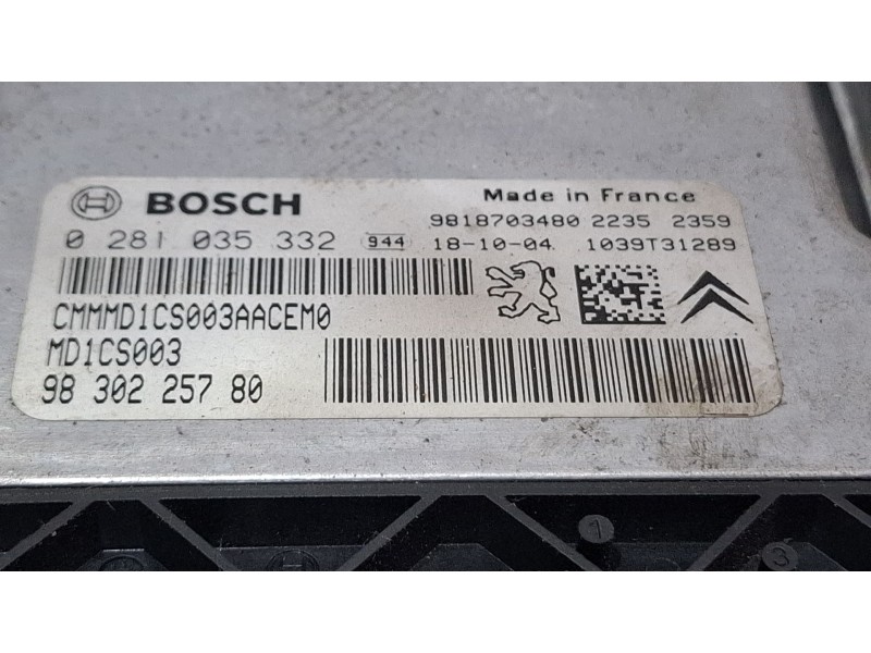 Recambio de centralita motor para peugeot 308 referencia OEM IAM 0281035332 / 9830225780  