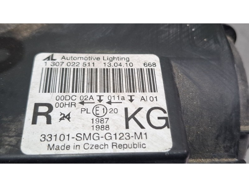 Recambio de faro delantero derecho para honda civic referencia OEM IAM 1307022511  