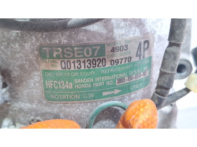 Recambio de compresor aire acondicionado para honda civic referencia OEM IAM 38800RSAE010  
