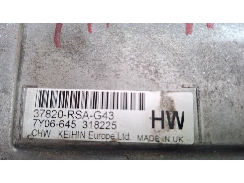 Recambio de centralita motor para honda civic referencia OEM IAM 37820-RSA-G43  