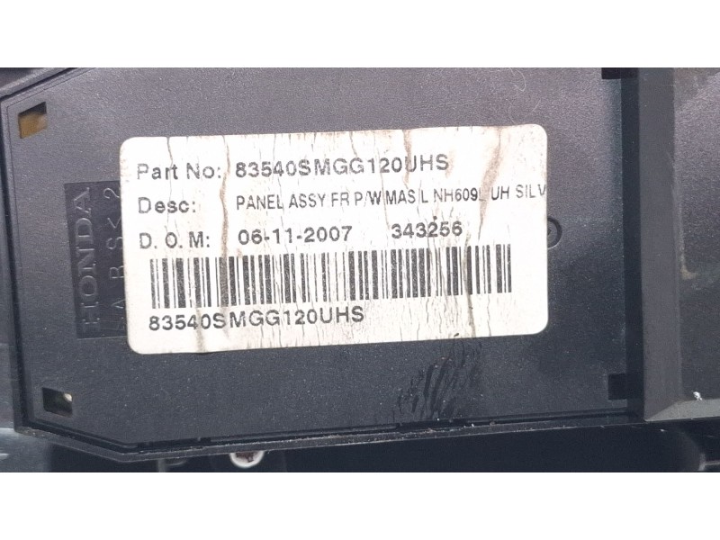 Recambio de mando elevalunas delantero izquierdo para honda civic referencia OEM IAM 83540SMGG120UHS  