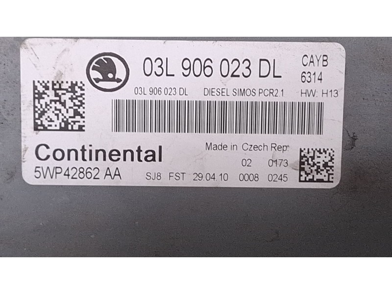 Recambio de centralita motor para skoda fabia (5j) combi (familiar) 1.6 tdi referencia OEM IAM 03L906023DL / 5WP42862AA  