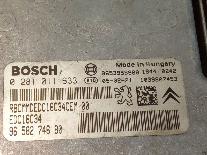 Recambio de centralita motor para peugeot 407 referencia OEM IAM 0281011633 9658274680 9653958980 1844 0242